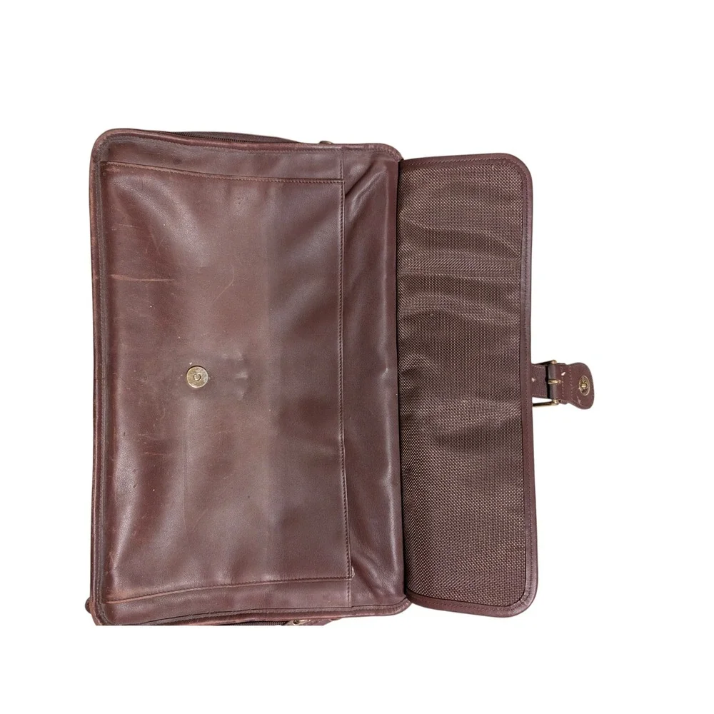 Vintage Coach Leather Briefcase Mahogany Brown Laptop Bag Portfolio Business Bag